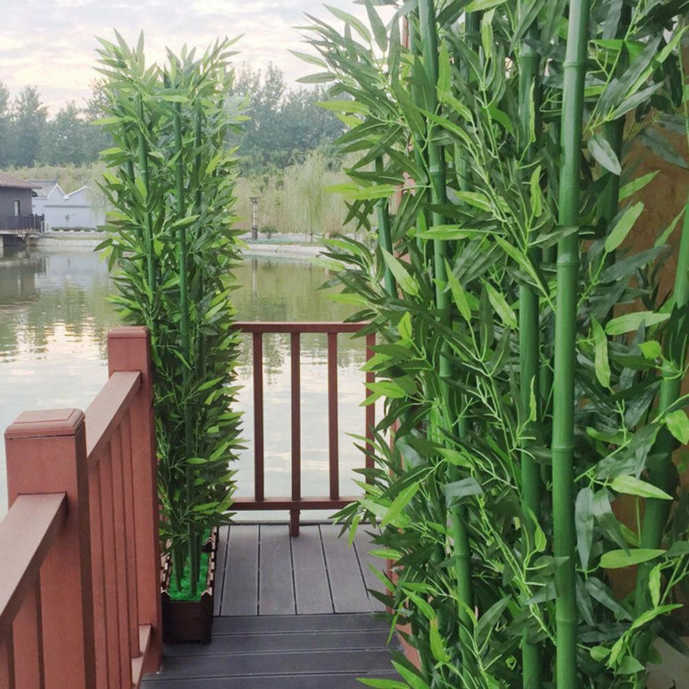 Ficus Lyrata Tree - 10 adet Yapay Yeşil Bambu Yaprakları