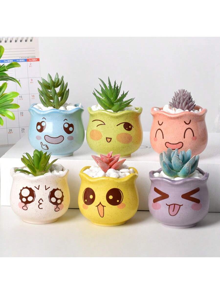 6 adet/takım Karikatür Sevimli - Echeveria Succulent incelemesi ve fiyatı